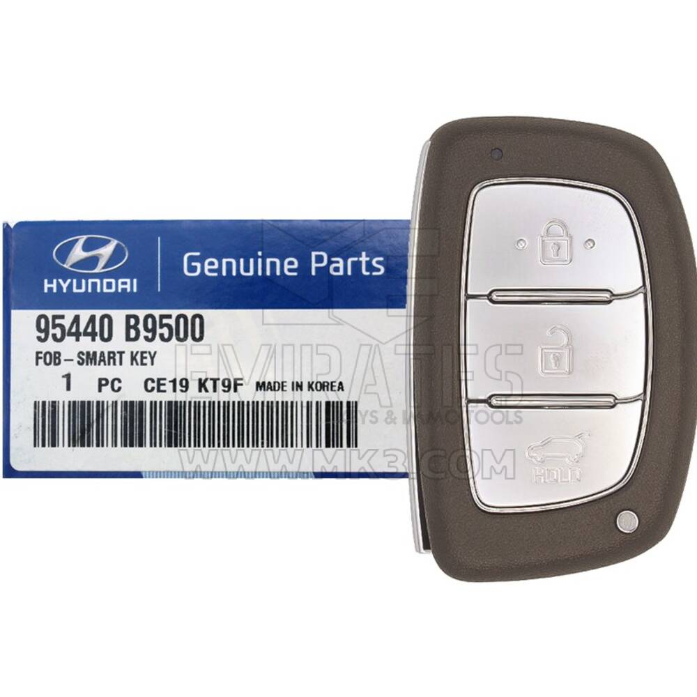 Hyundai Grand I10 2013-2017 أصلي / OEM ذكي مفتاح بعيد 3 أزرار 433 ميجا هرتز 95440-B9500 معرف FCC: FOB-4F04 | الإمارات للمفاتيح