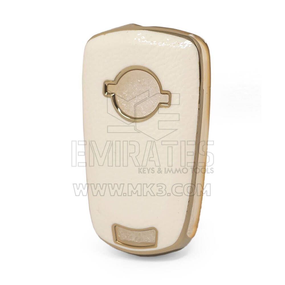 Funda de Piel Nano Dorada Opel Flip Key 2B Blanco OPEL-A13J | MK3