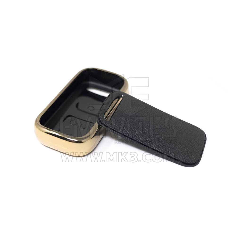 New Aftermarket Nano High Quality Gold Leather Cover For Chery Remote Key 3 Buttons Black Color CR-A13J | Emirates Keys
