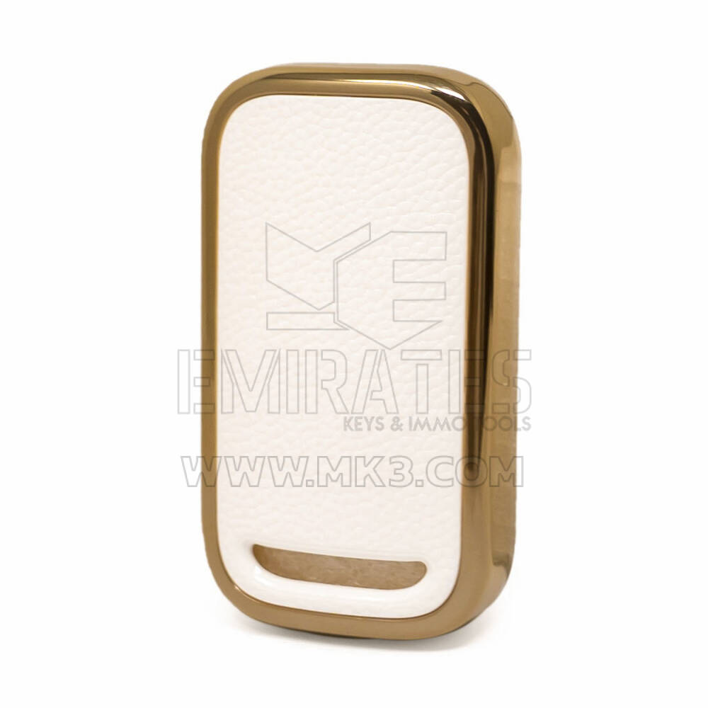 Housse en cuir Nano doré pour clé télécommande Chery 3B blanc CR-A13J | MK3