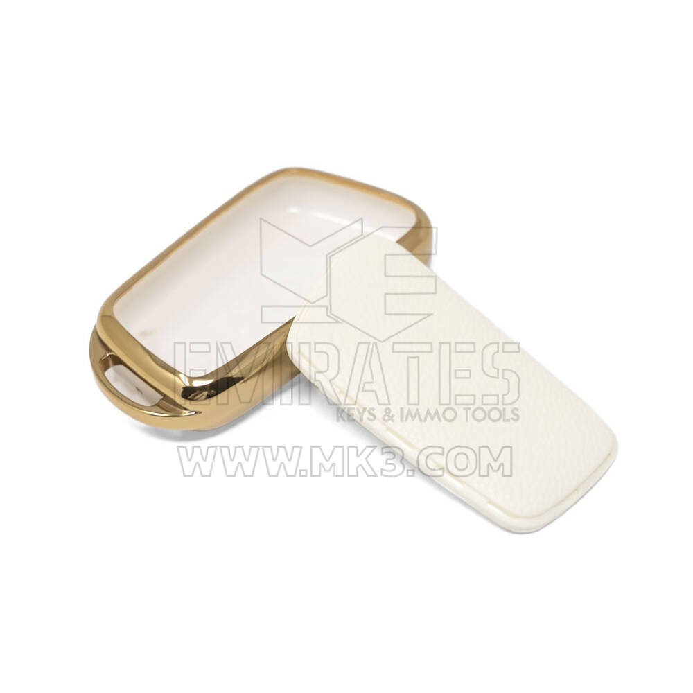 New Aftermarket Nano High Quality Gold Leather Cover For Chery Remote Key 3 Buttons White Color CR-B13J | Emirates Keys