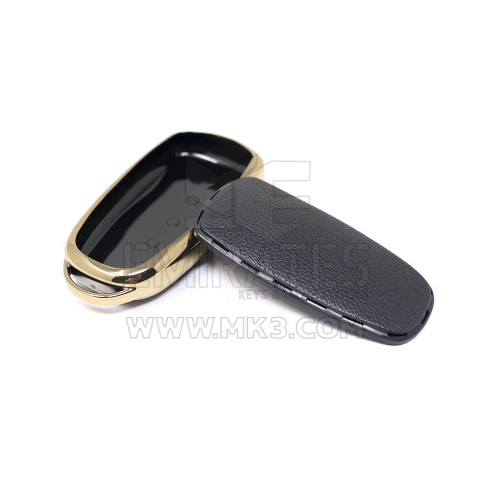 New Aftermarket Nano High Quality Gold Leather Cover For Chery Remote Key 4 Buttons Black Color CR-C13J | Emirates Keys