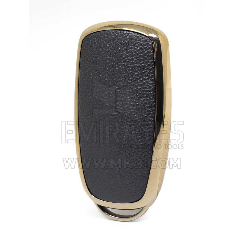 Кожаный чехол с нано-золотым покрытием Chery Remote Key 4B, черный CR-C13J | МК3