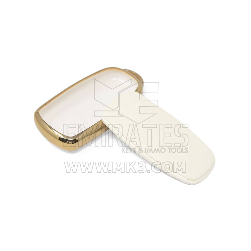 New Aftermarket Nano High Quality Gold Leather Cover For Chery Remote Key 4 Buttons White Color CR-C13J | Emirates Keys