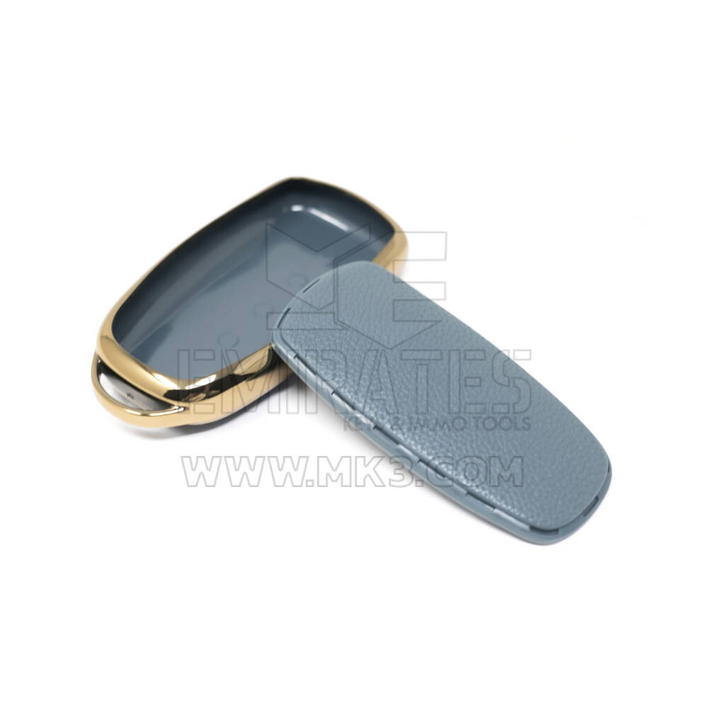 New Aftermarket Nano High Quality Gold Leather Cover For Chery Remote Key 4 Buttons Gray Color CR-C13J | Emirates Keys