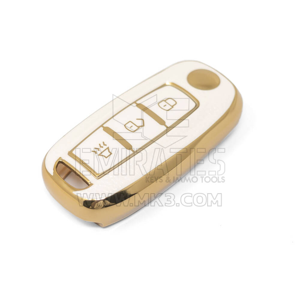 Nueva funda de cuero dorado Nano de alta calidad para mando a distancia Venucia, 3 botones, Color blanco, VNC-A13J | Cayos de los Emiratos