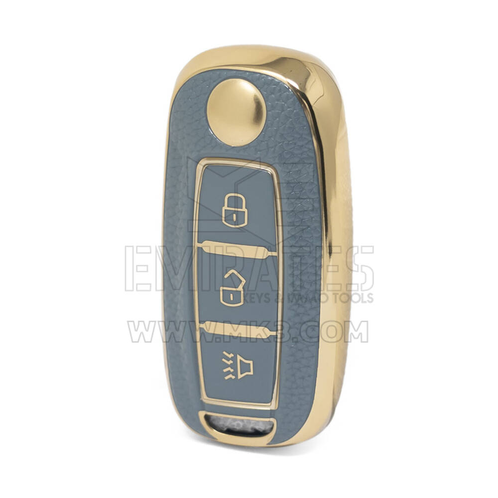 Nano Funda de cuero dorado de alta calidad para mando a distancia Venucia, 3 botones, Color gris, VNC-A13J