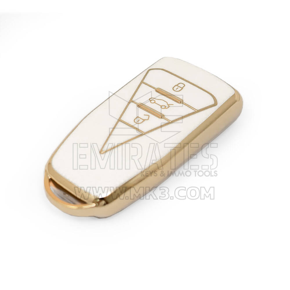 Nueva funda de cuero dorado Nano de alta calidad para mando a distancia Venucia, 3 botones, Color blanco, VNC-B13J | Cayos de los Emiratos