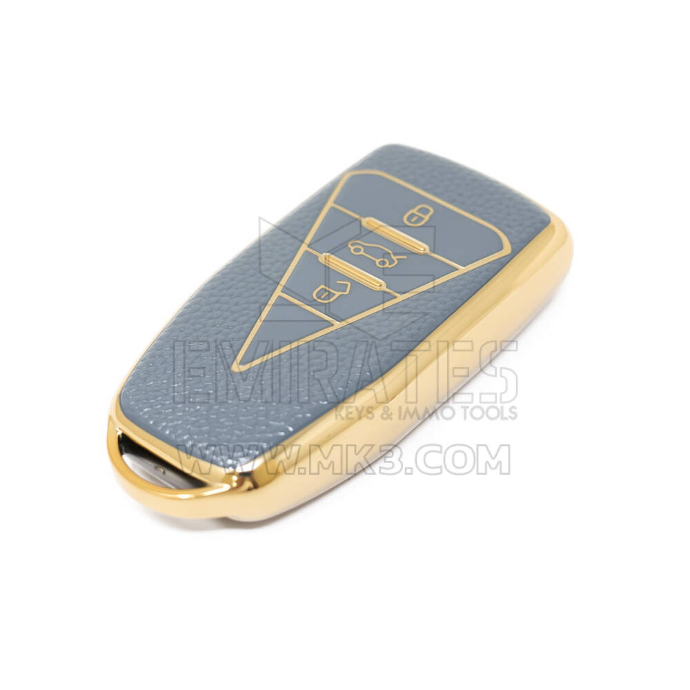 Nueva funda de cuero dorado Nano de alta calidad para mando a distancia Venucia, 3 botones, Color gris, VNC-B13J | Cayos de los Emiratos