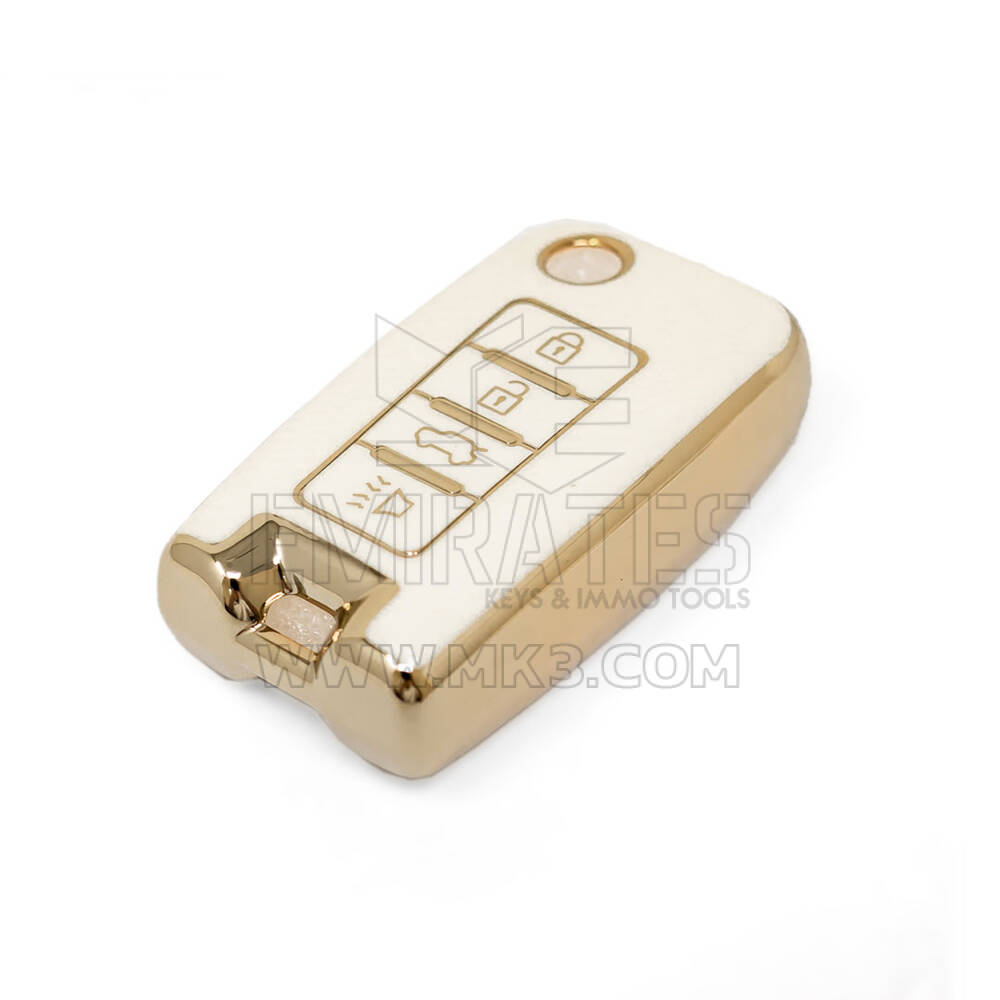 Nueva funda de cuero dorado Nano de alta calidad para mando a distancia Venucia, 4 botones, Color blanco, VNC-D13J | Cayos de los Emiratos