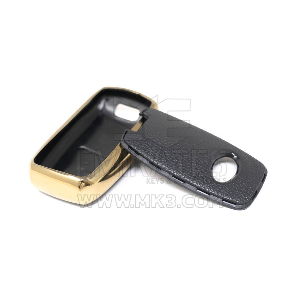New Aftermarket Nano High Quality Gold Leather Cover For KIA Remote Key 3 Buttons Black Color KIA-A13J | Emirates Keys