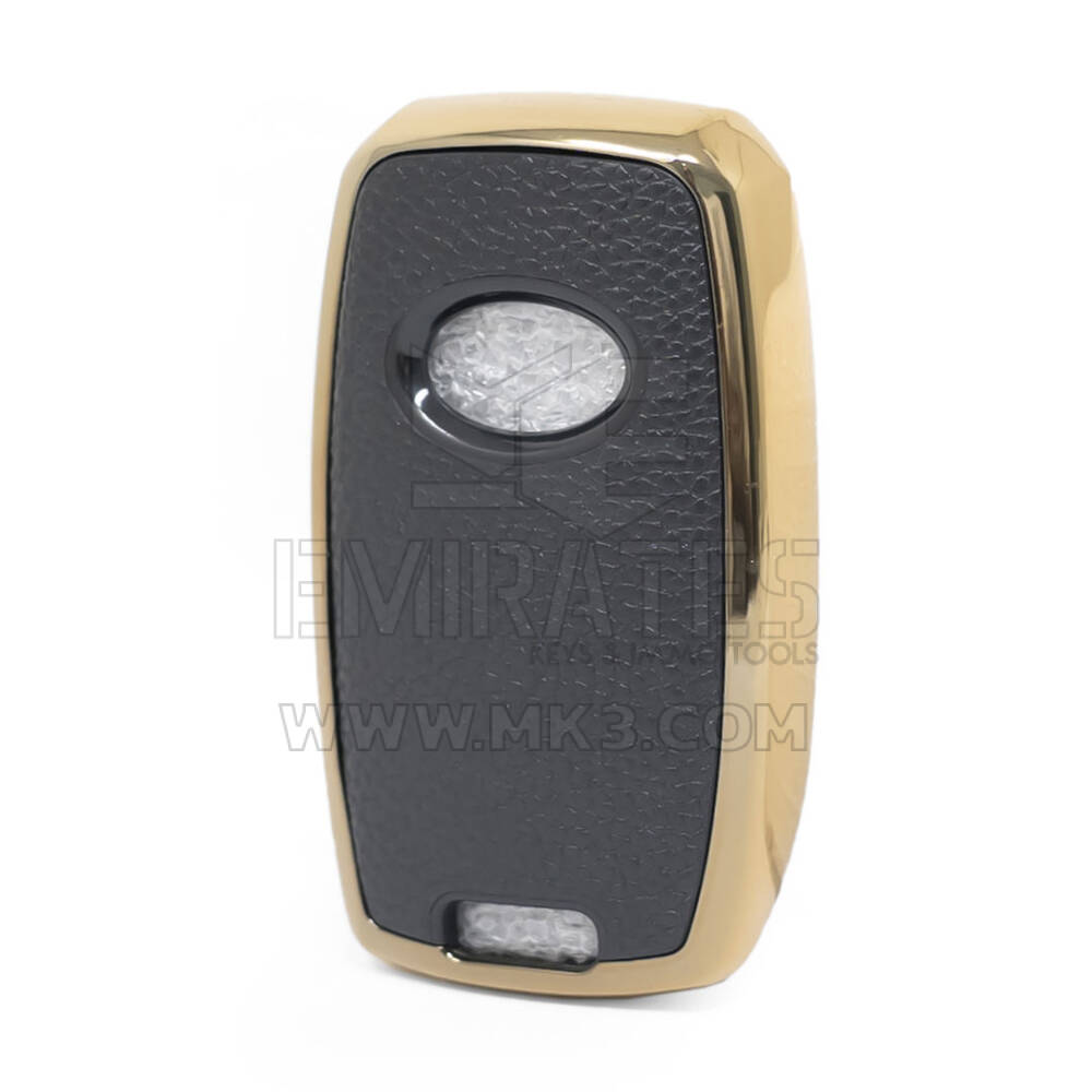 Cover in pelle Nano Gold per chiave telecomando KIA 3B nera KIA-A13J | MK3