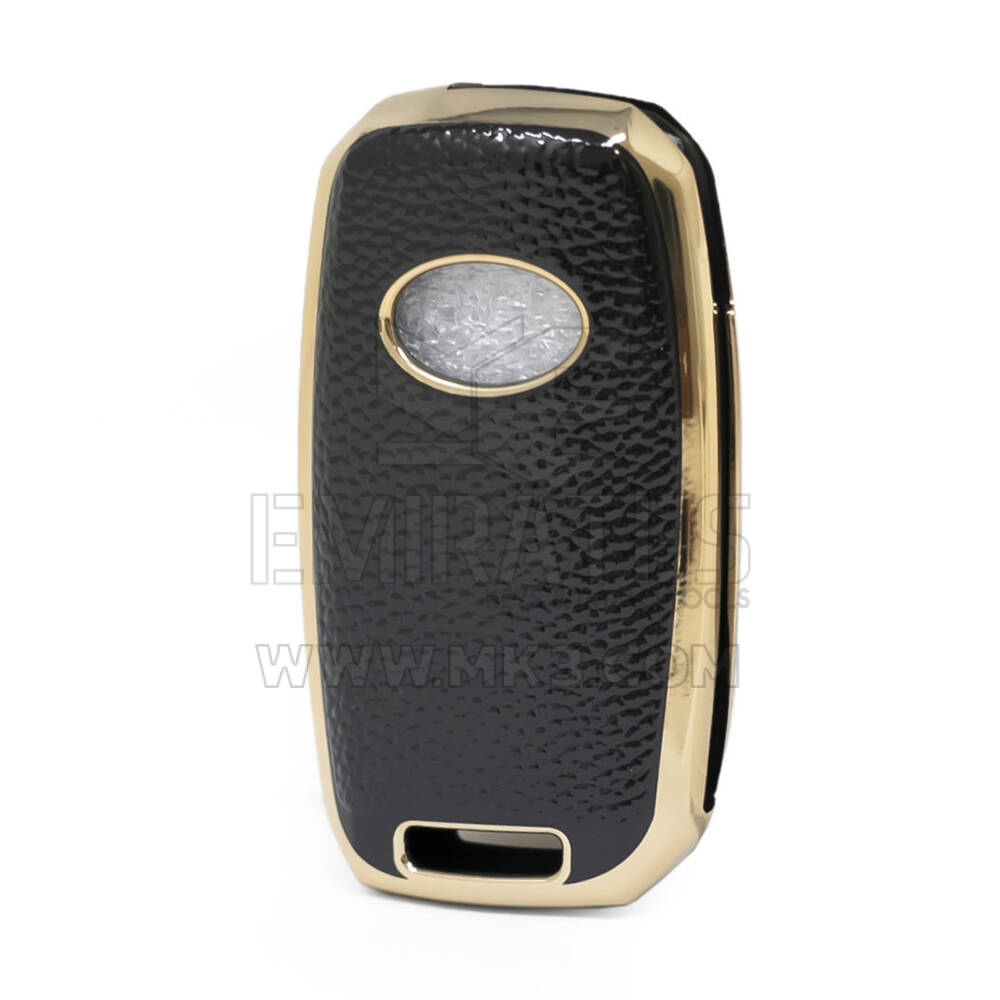 Funda de Cuero Nano Dorada para KIA Flip Key 3B Negro KIA-B13J | MK3