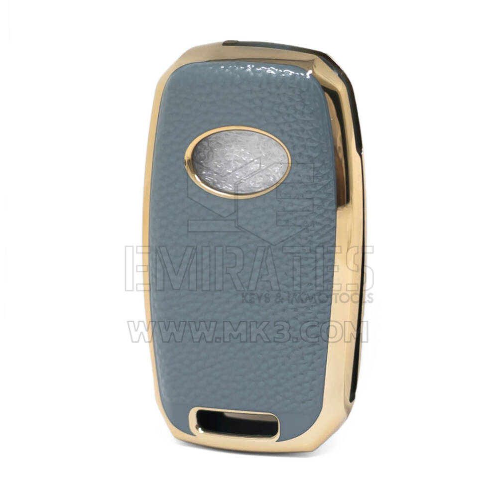 Кожаный чехол Nano Gold для KIA Flip Key 3B, серый KIA-B13J | МК3