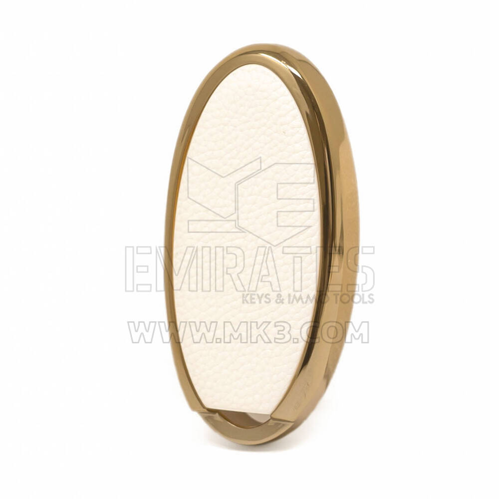 Cover in pelle Nano Gold per Nissan Key 4B Bianca NS-A13J4A | MK3