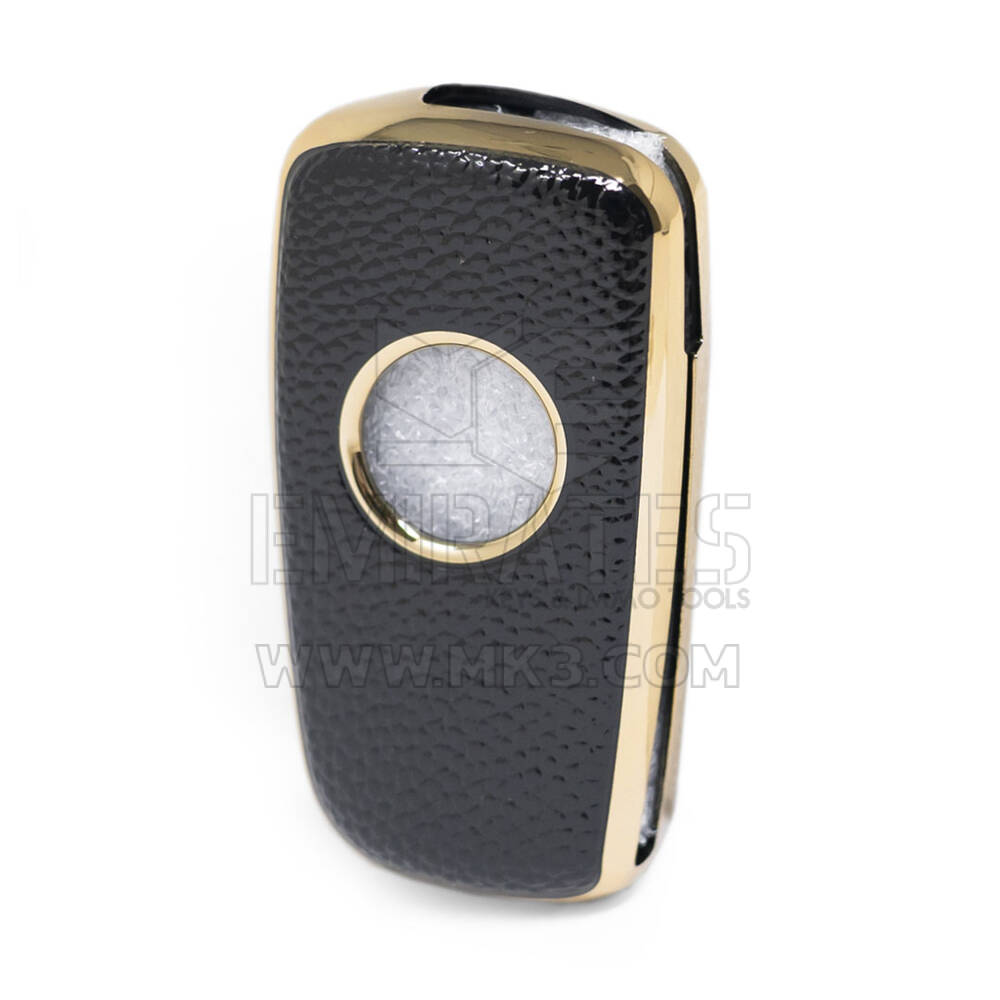 Capa de Couro Nano Dourada Nissan Flip Key 4B Preta NS-B13J4 | MK3