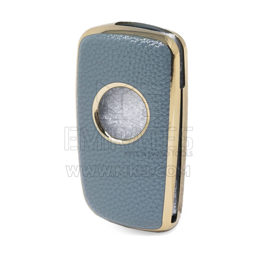 Кожаный чехол Nano Gold для Nissan Flip Key 4B, серый NS-B13J4 | МК3