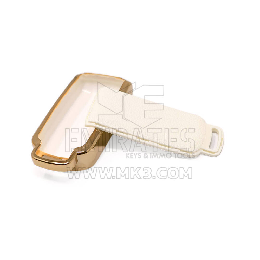 New Aftermarket Nano High Quality Gold Leather Cover For Mitsubishi Remote Key 3 Buttons White Color MSB-A13J | Emirates Keys