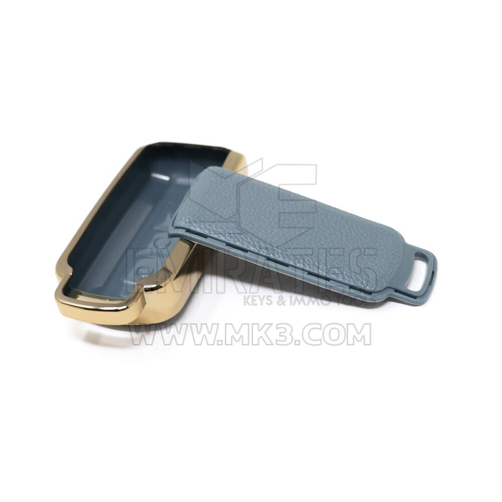 New Aftermarket Nano High Quality Gold Leather Cover For Mitsubishi Remote Key 3 Buttons Gray Color MSB-A13J | Emirates Keys