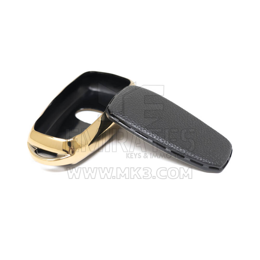 New Aftermarket Nano High Quality Gold Leather Cover For Subaru Remote Key 3 Buttons Black Color SBR-A13J | Emirates Keys