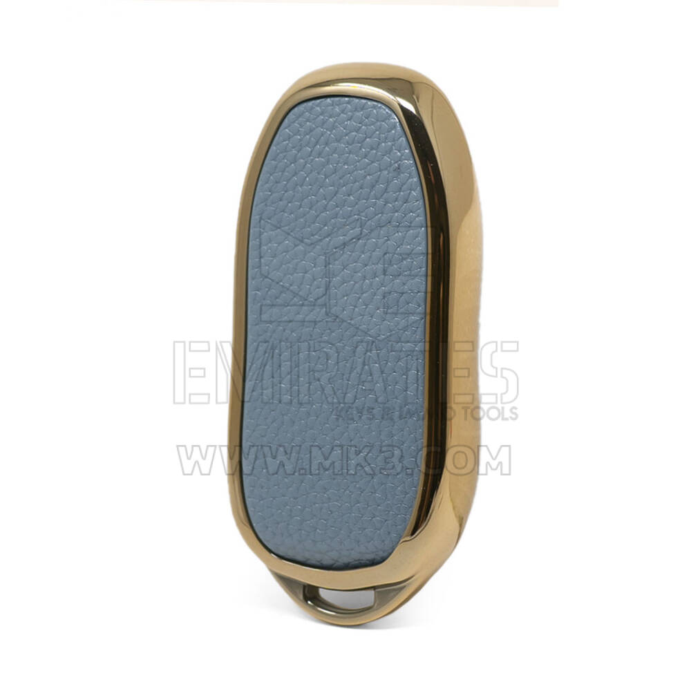 Кожаный чехол с нано-золотом Tesla Remote Key 3B, серый TSL-C13J | МК3