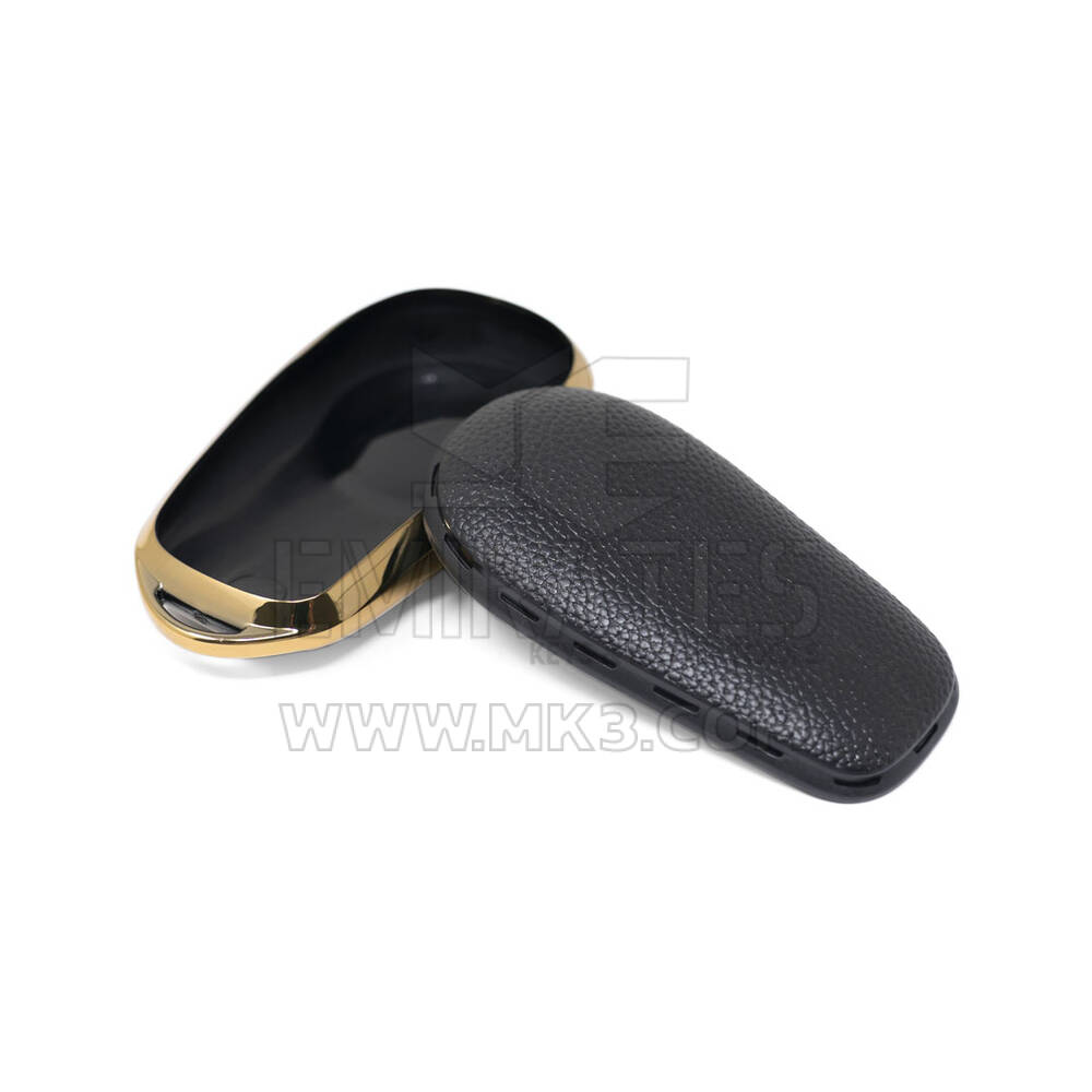 New Aftermarket Nano High Quality Gold Leather Cover For NIO Remote Key 4 Buttons Black Color NIO-A13J | Emirates Keys