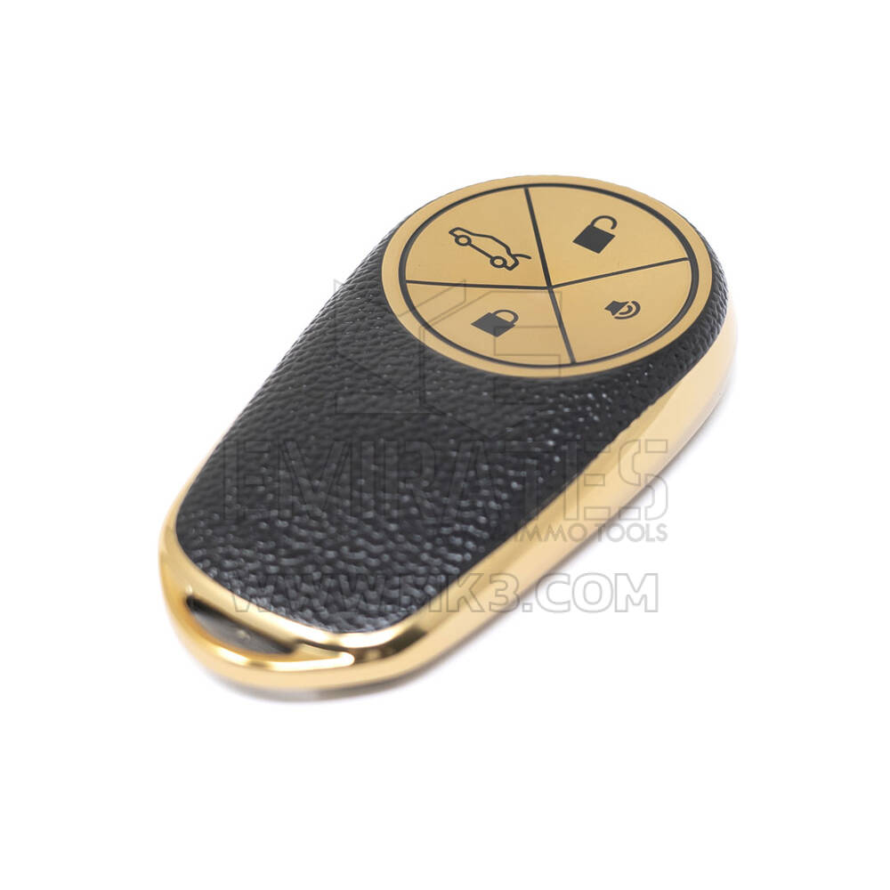 New Aftermarket Nano High Quality Gold Leather Cover For NIO Remote Key 4 Buttons Black Color NIO-A13J | Emirates Keys