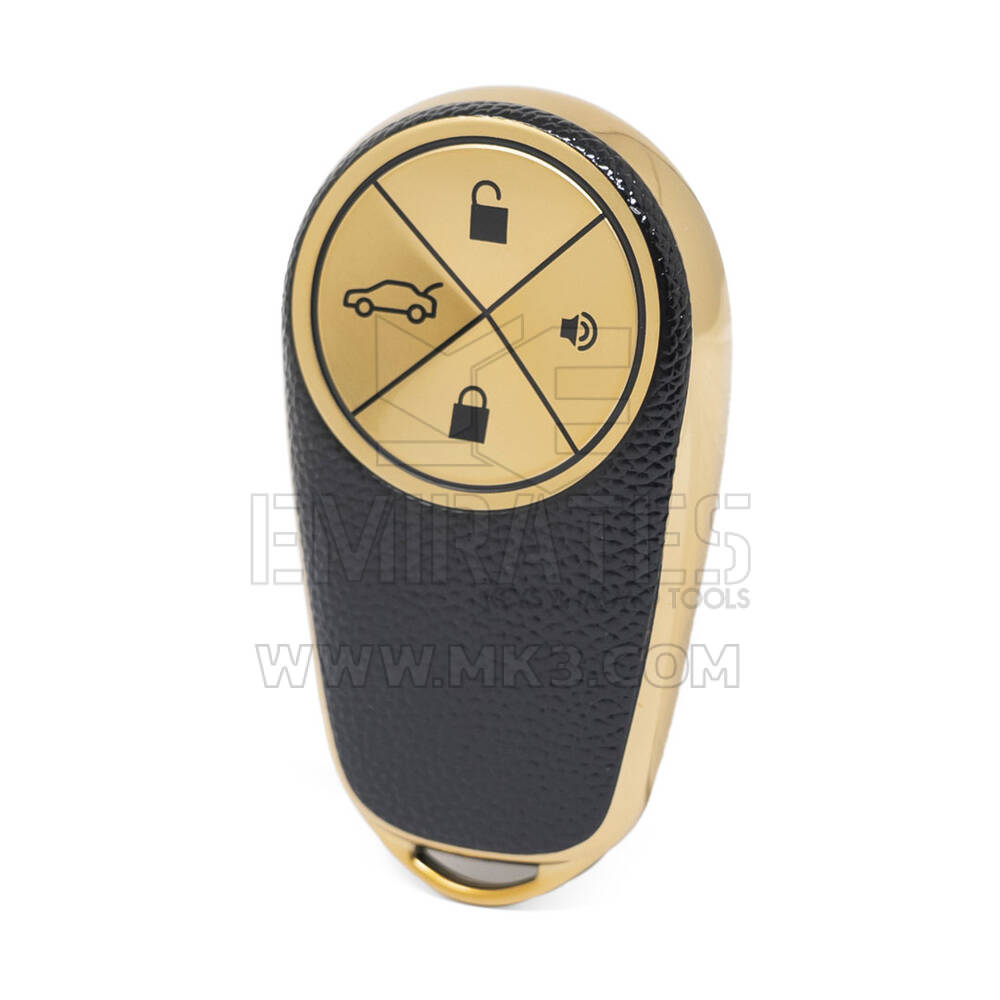 Nano High Quality Gold Leather Cover For NIO Remote Key 4 Buttons Black Color NIO-A13J