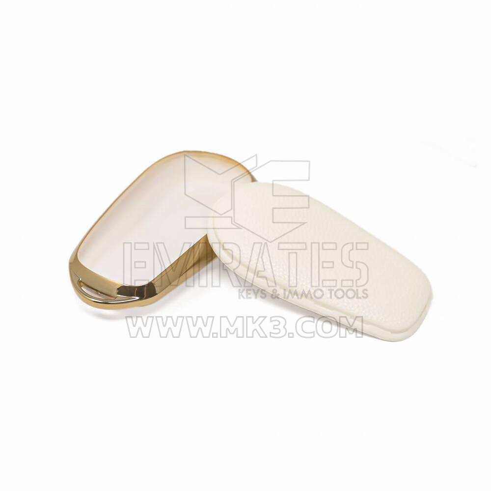 New Aftermarket Nano High Quality Gold Leather Cover For NIO Remote Key 4 Buttons White Color NIO-A13J | Emirates Keys