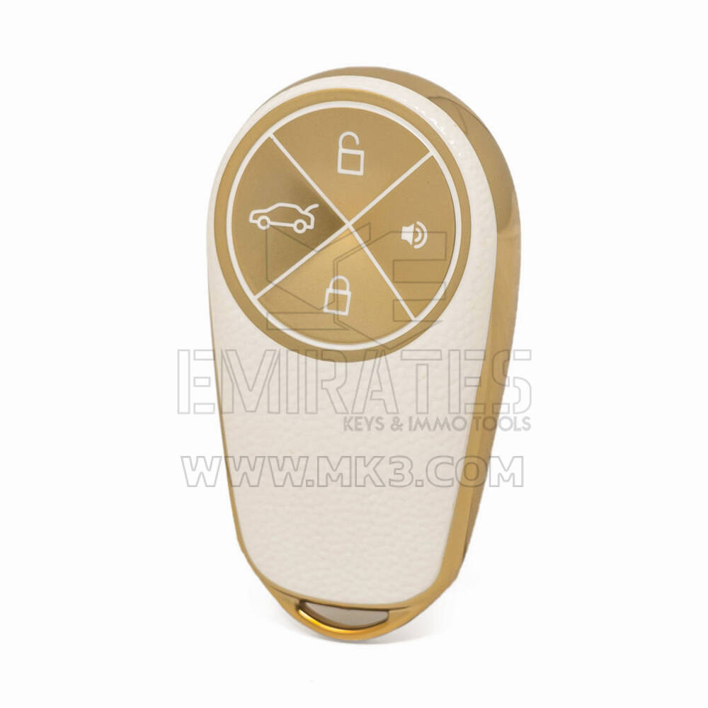 Nano High Quality Gold Leather Cover For NIO Remote Key 4 Buttons White Color NIO-A13J
