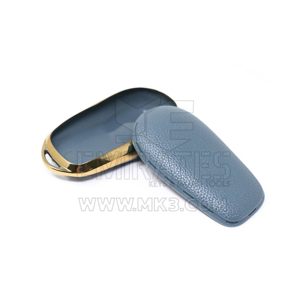 New Aftermarket Nano High Quality Gold Leather Cover For NIO Remote Key 4 Buttons Gray Color NIO-A13J | Emirates Keys