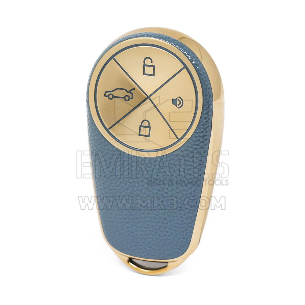 Нано-высококачественный золотой кожаный чехол для дистанционного ключа NIO с 4 кнопками серого цвета NIO-A13J