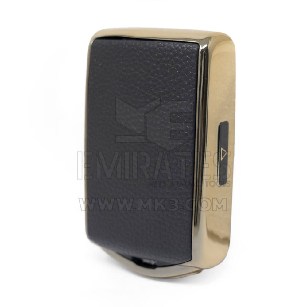 Capa de couro nano dourada Volvo Remote Key 4B preta VOL-A13J | MK3