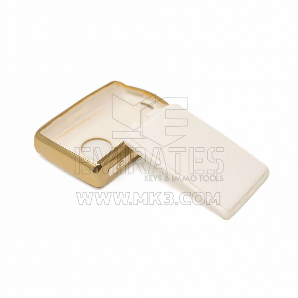New Aftermarket Nano High Quality Gold Leather Cover For Volvo Remote Key 4 Buttons White Color VOL-A13J  | Emirates Keys