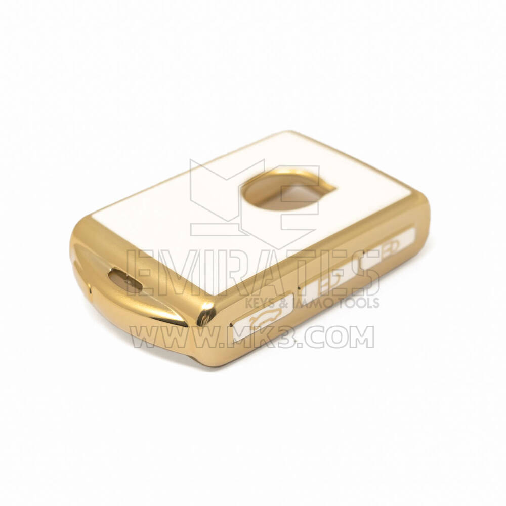 New Aftermarket Nano High Quality Gold Leather Cover For Volvo Remote Key 4 Buttons White Color VOL-A13J  | Emirates Keys