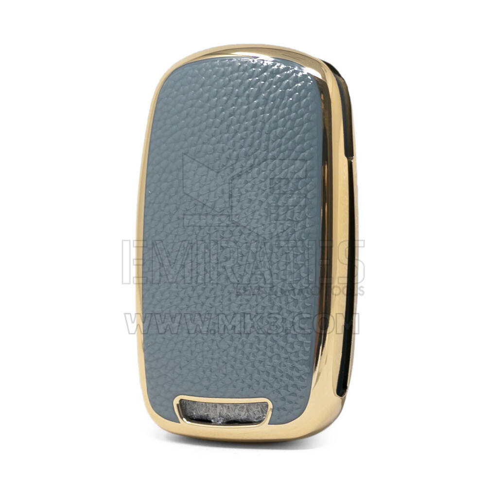 Кожаный чехол с нано-золотом Wuling Flip Key 3B, серый WL-A13J | МК3