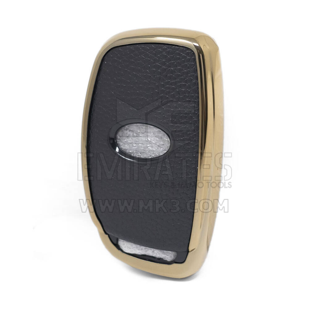 Nano Gold Leather Cover For Hyundai Key 3B Black HY-A13J3A | MK3