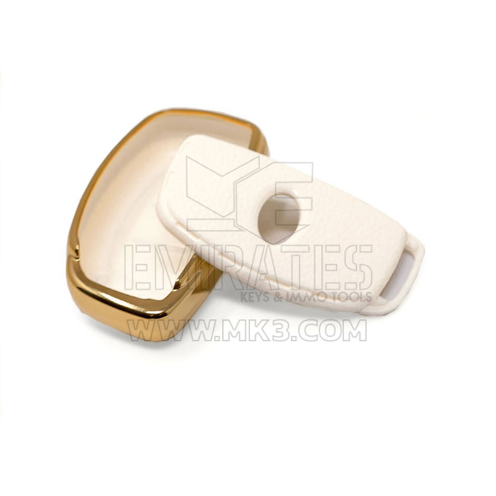 New Aftermarket Nano High Quality Gold Leather Cover For Hyundai Remote Key 3 Buttons White Color HY-A13J3A  | Emirates Keys