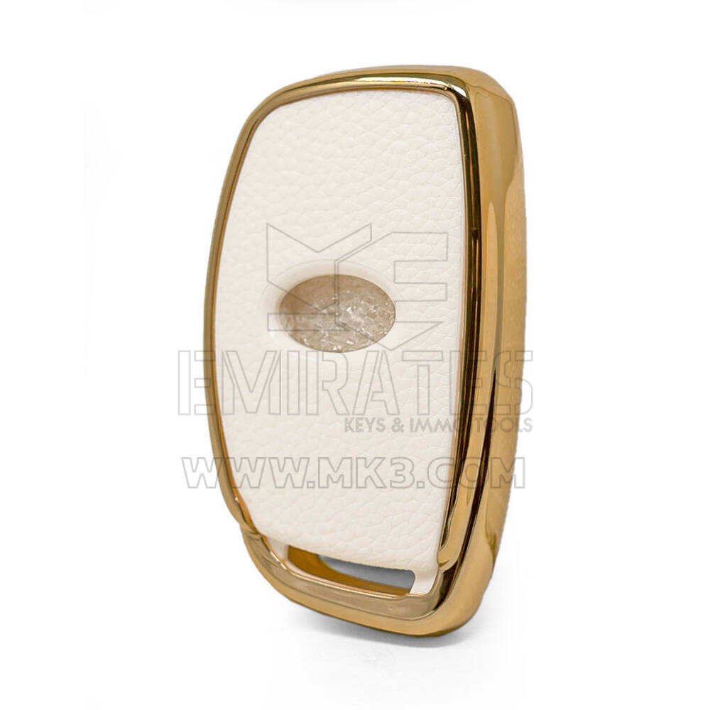 Funda de cuero Nano Gold para Hyundai Key 3B blanco HY-A13J3B | MK3