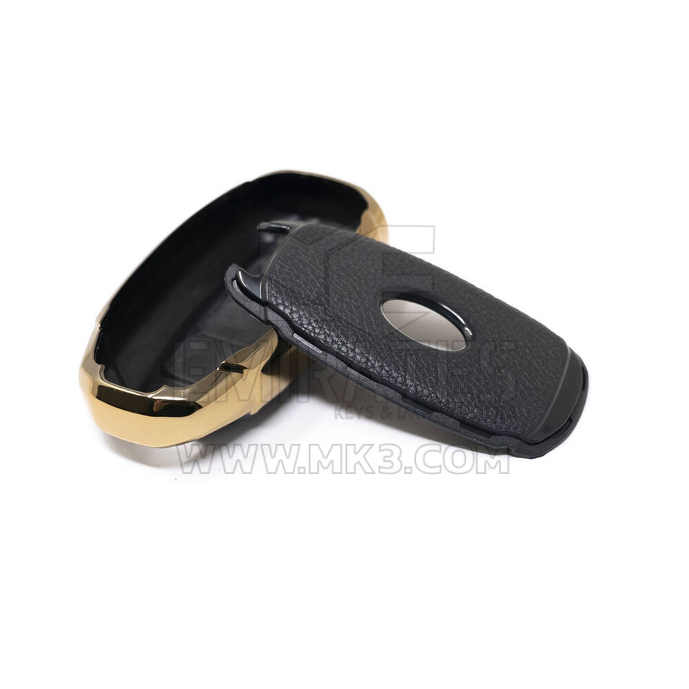 New Aftermarket Nano High Quality Gold Leather Cover For Hyundai Remote Key 3 Buttons Black Color HY-D13J | Emirates Keys