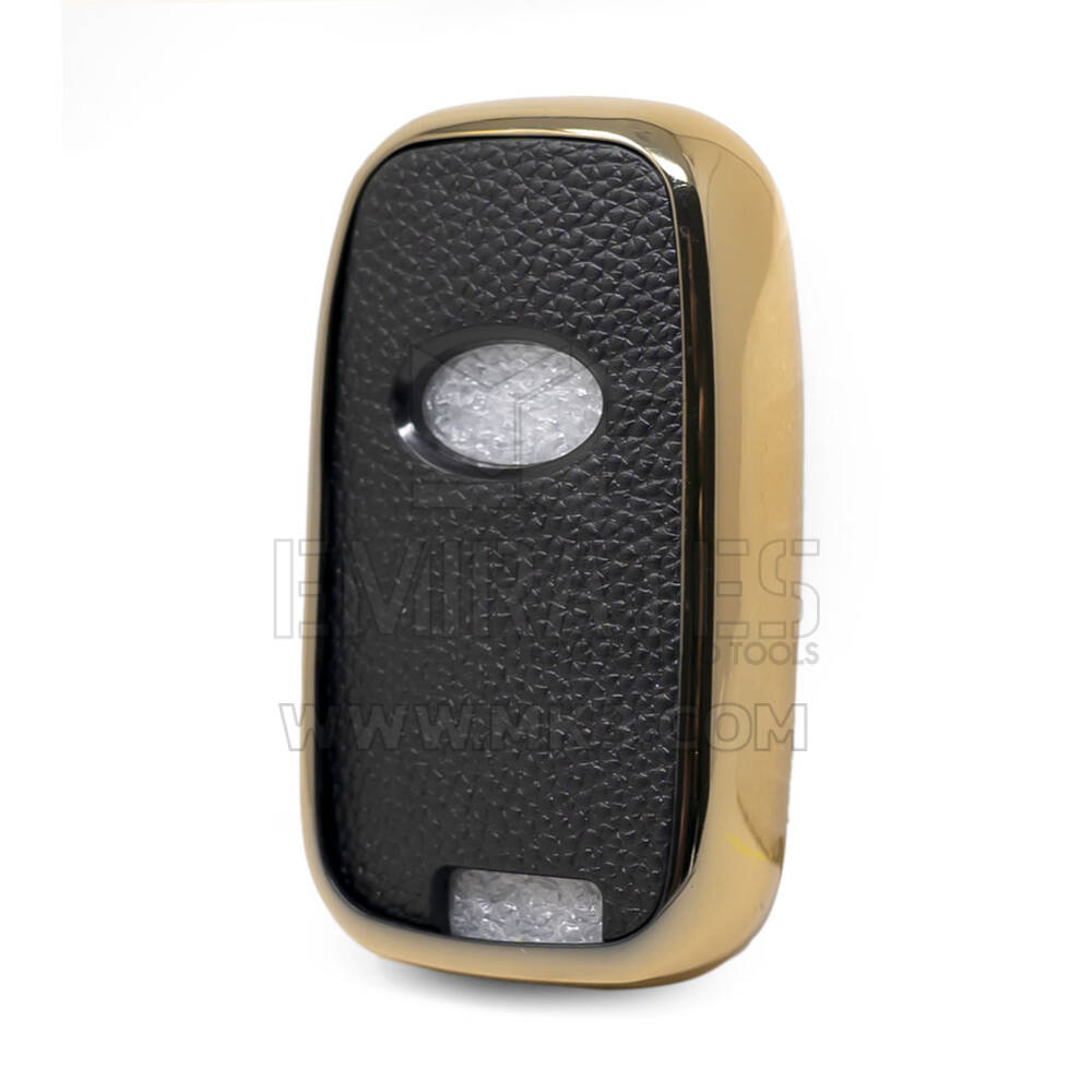 Nano Gold Leather Cover For Hyundai Key 3B Black HY-G13J | MK3