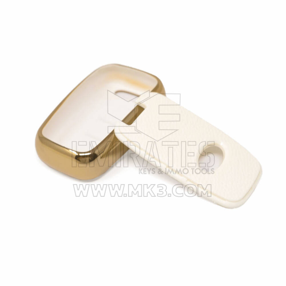 New Aftermarket Nano High Quality Gold Leather Cover For Hyundai Remote Key 3 Buttons White Color HY-G13J | Emirates Keys
