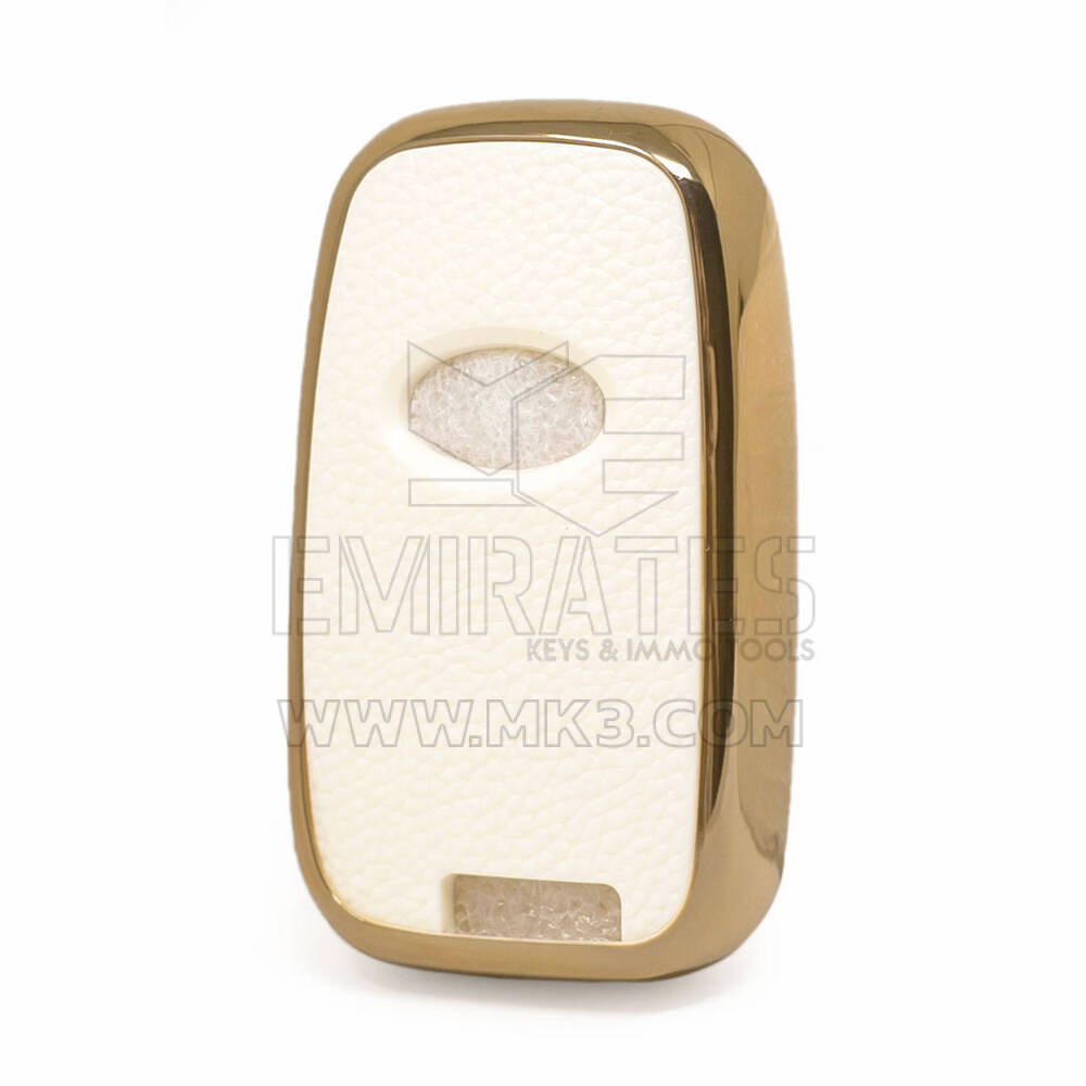 Nano Gold Leather Cover For Hyundai Key 3B White HY-G13J | MK3