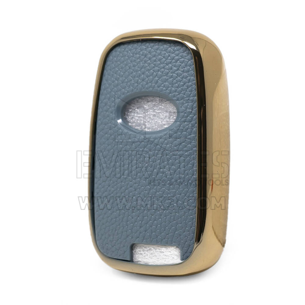 Nano Gold Leather Cover For Hyundai Key 3B Gray HY-G13J | MK3