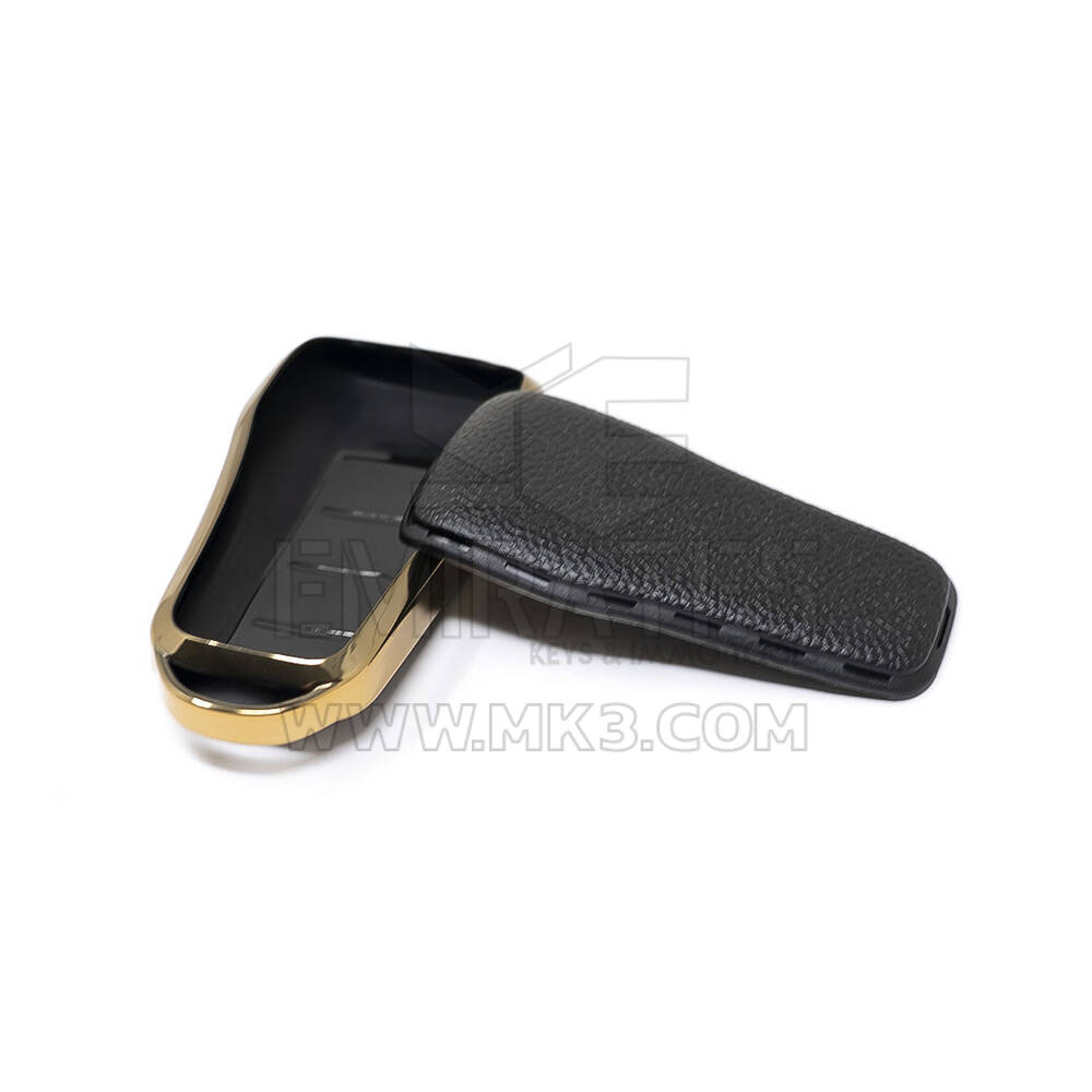 New Aftermarket Nano High Quality Gold Leather Cover For Xpeng Remote Key 4 Buttons Black Color XP-A13J | Emirates Keys