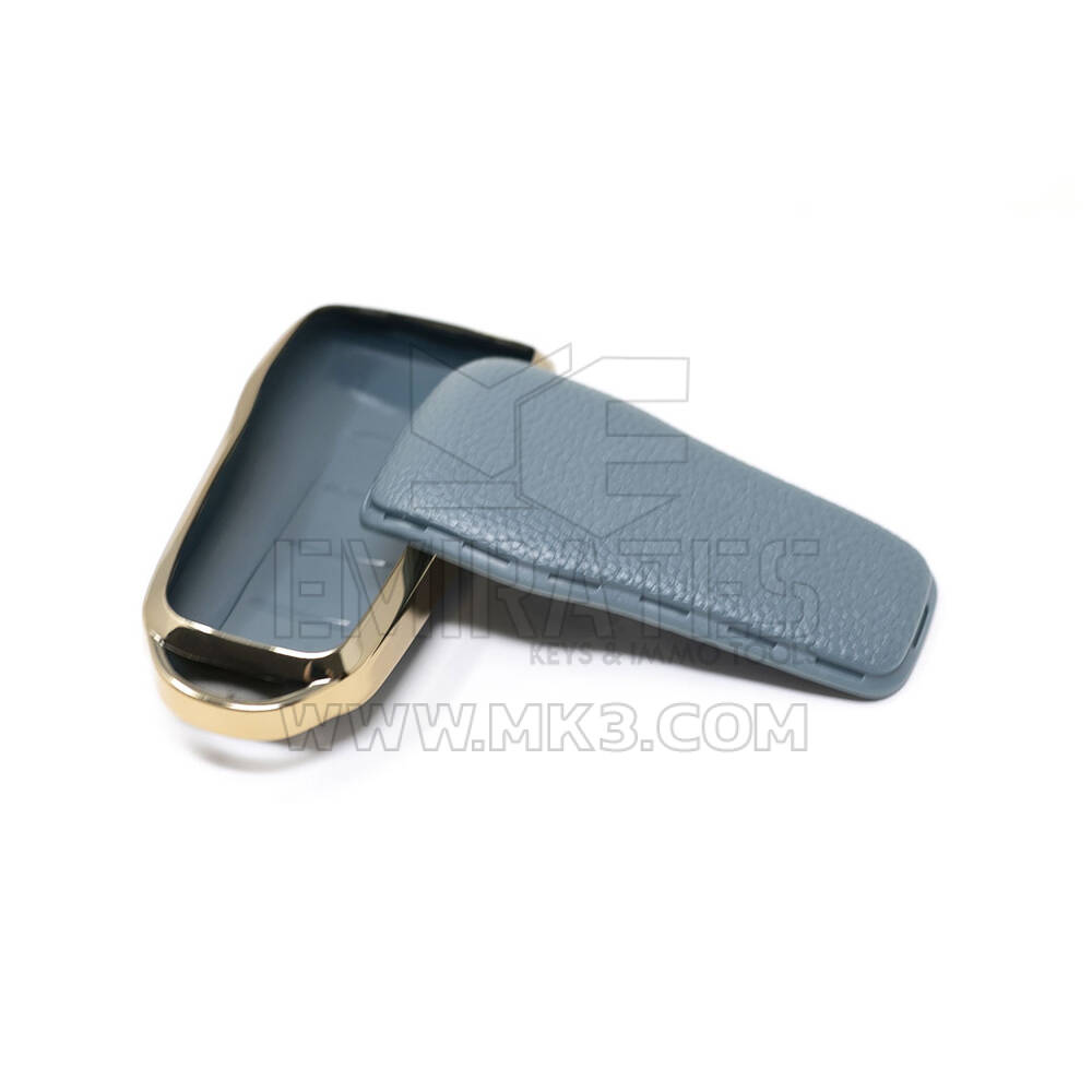 New Aftermarket Nano High Quality Gold Leather Cover For Xpeng Remote Key 4 Buttons Gray Color XP-A13J | Emirates Keys