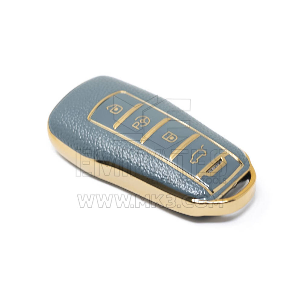 Nuova cover in pelle dorata aftermarket Nano di alta qualità per chiave remota Xpeng 4 pulsanti colore grigio XP-A13J | Chiavi degli Emirati