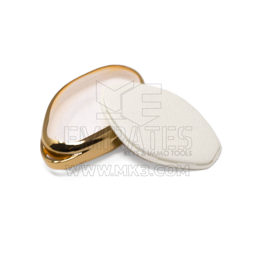 New Aftermarket Nano High Quality Gold Leather Cover For Xpeng Remote Key 4 Buttons White Color XP-B13J | Emirates Keys
