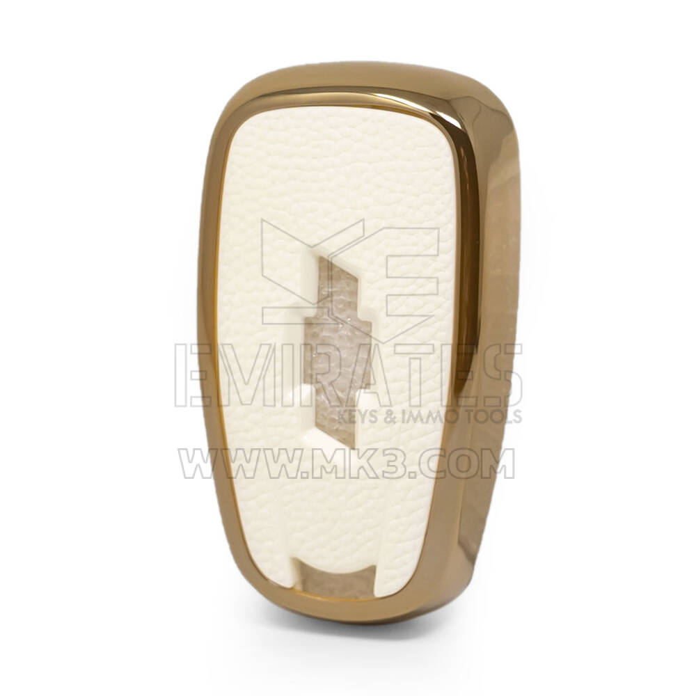 Cover in pelle Nano Gold Chevrolet Key 4B Bianca CRL-B13J4 | MK3