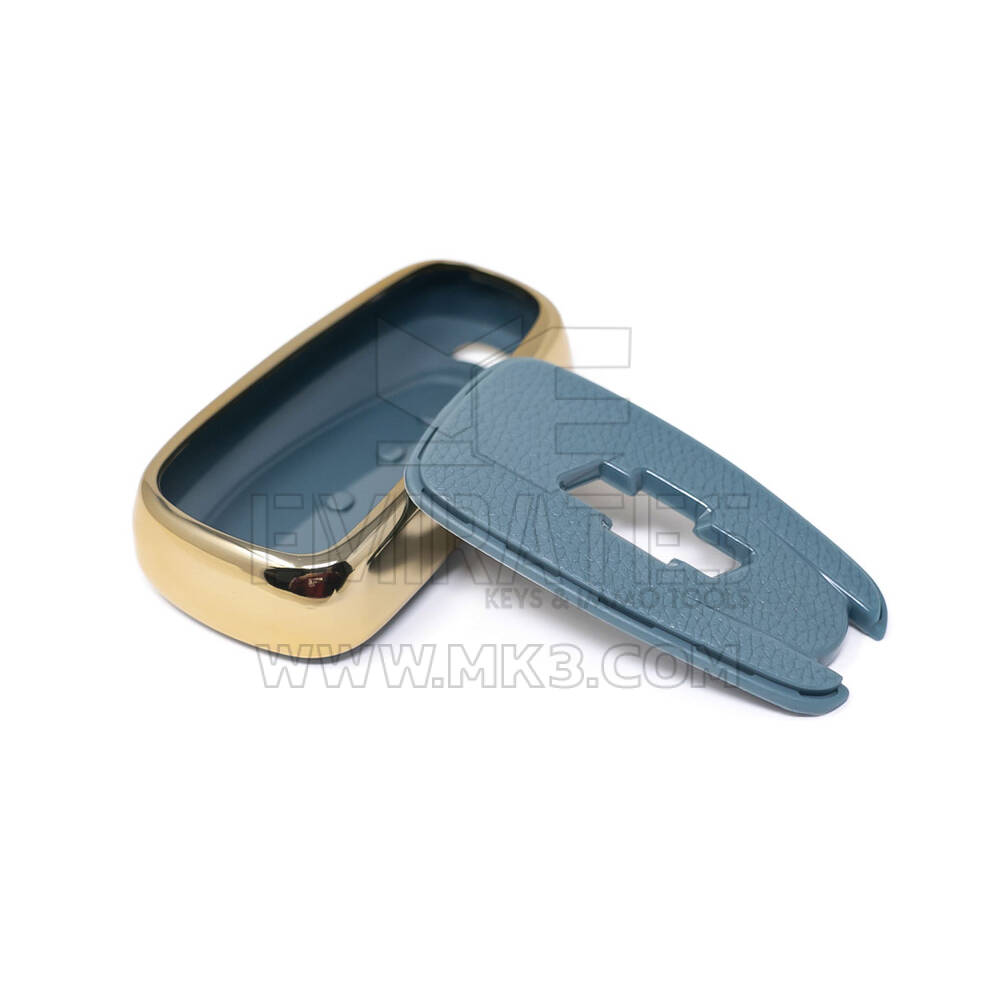 New Aftermarket Nano High Quality Gold Leather Cover For Chevrolet Remote Key 4 Buttons Gray Color CRL-B13J4 | Emirates Keys